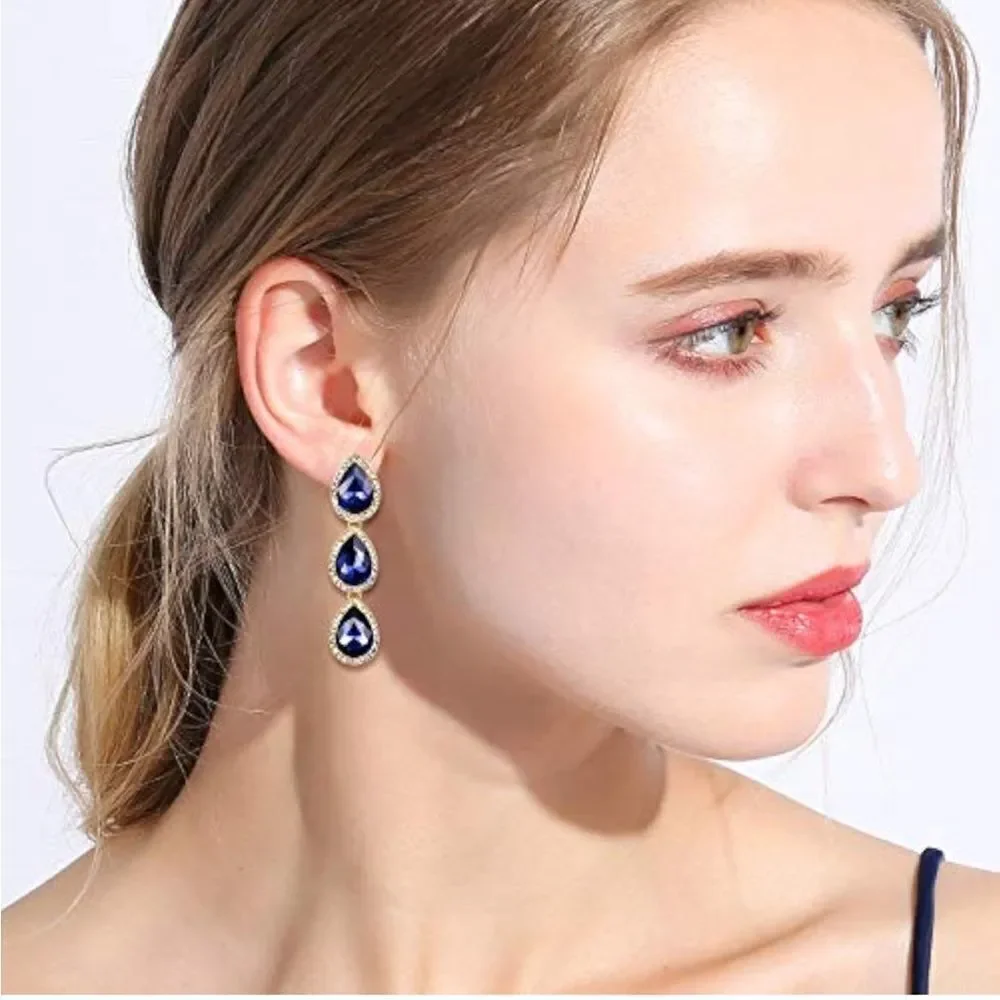 Silver with Charcoal Gray and White Diamond Austrian Crystal Clip On Earrings